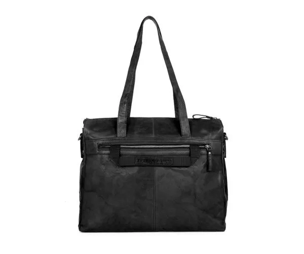 Spikes & Sparrow Spikes & Sparrow Leren Laptoptas Met Tabletvak – Californië – Zwart