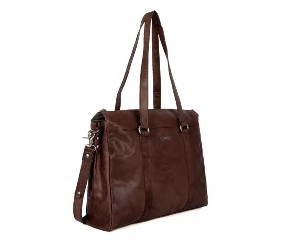 Spikes & Sparrow Spikes & Sparrow Leren Laptoptas Met Tabletvak – Californië – Donkerbruin