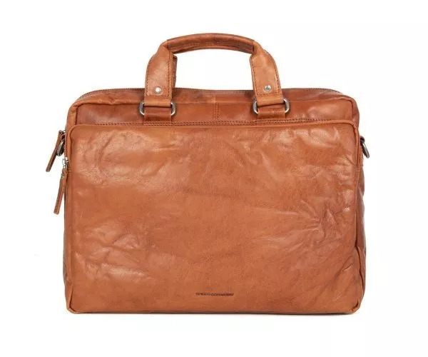 Spikes & Sparrow Spikes & Sparrow Leren Laptoptas – Mississippi – Brandy Cognac