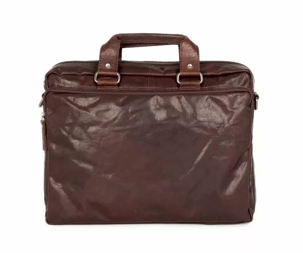 Spikes & Sparrow Spikes & Sparrow Leren Laptoptas – Mississippi – Donkerbruin