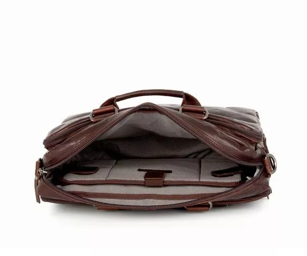 Spikes & Sparrow Spikes & Sparrow Leren Laptoptas – Mississippi – Donkerbruin