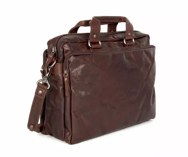 spikes & sparrow Spikes & Sparrow Leren Laptoptas – Mississippi – Donkerbruin