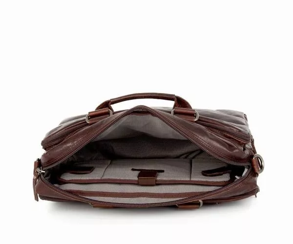 Spikes & Sparrow Spikes & Sparrow Leren Laptoptas – Mississippi – Zwart