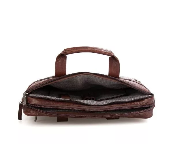 Spikes & Sparrow Spikes & Sparrow Leren Laptoptas – Montana – Brandy Cognac