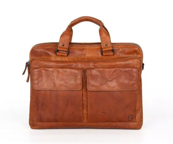 Spikes & Sparrow Spikes & Sparrow Leren Laptoptas – Robert – Brandy Cognac