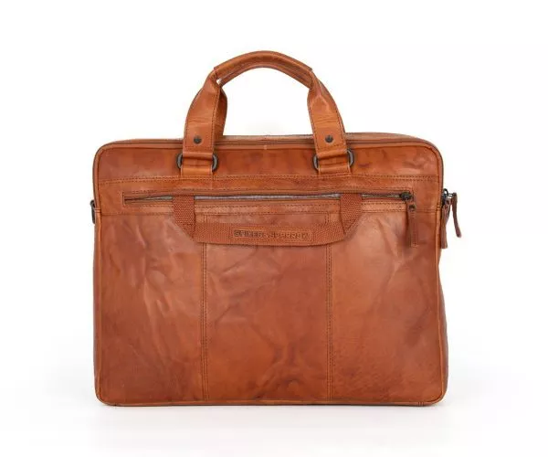 Spikes & Sparrow Spikes & Sparrow Leren Laptoptas – Robert – Brandy Cognac