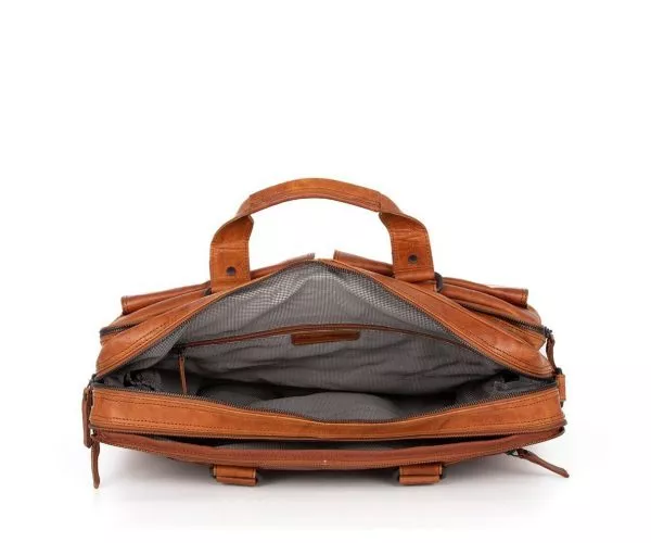 Spikes & Sparrow Spikes & Sparrow Leren Laptoptas – Robert – Brandy Cognac