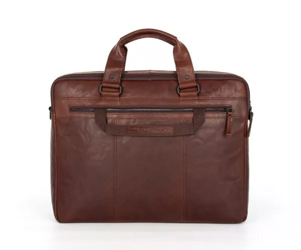 Spikes & Sparrow Spikes & Sparrow Leren Laptoptas – Robert – Donkerbruin