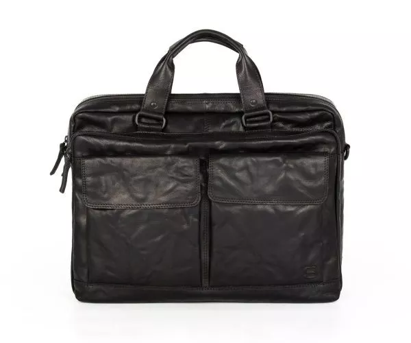 Spikes & Sparrow Spikes & Sparrow Leren Laptoptas – Robert – Zwart