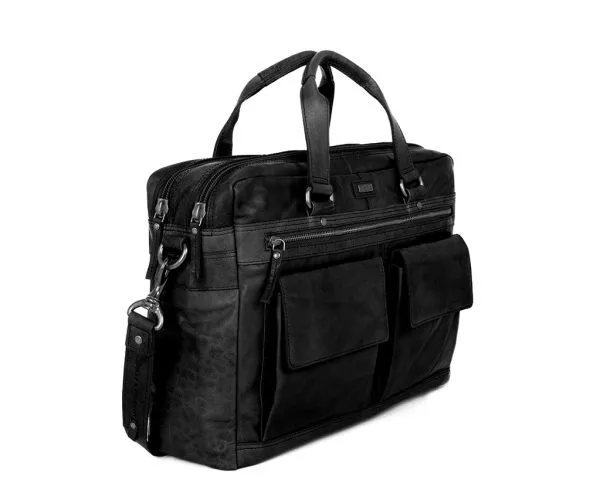 spikes & sparrow Spikes & Sparrow Leren Laptoptas – Utah – Zwart spikes & sparrow Spikes & Sparrow Leren Laptoptas – Utah – Zwart