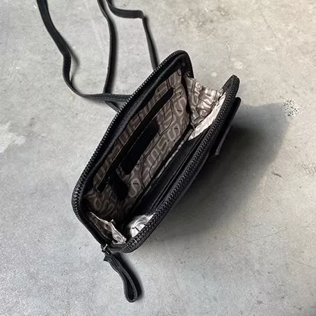 Spikes & Sparrow Spikes & Sparrow Leren Portemonnee / Mini Crossbodytas – Reno – Donkerbruin