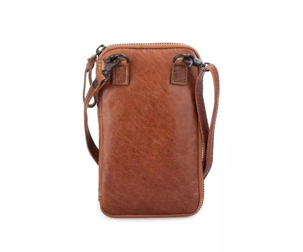 Spikes & Sparrow Spikes & Sparrow Leren Portemonnee / Mini Crossbodytas – Reno – Donkerbruin