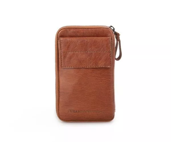 spikes & sparrow Spikes & Sparrow Leren Portemonnee / Mini Crossbodytas – Reno – Brandy Cognac