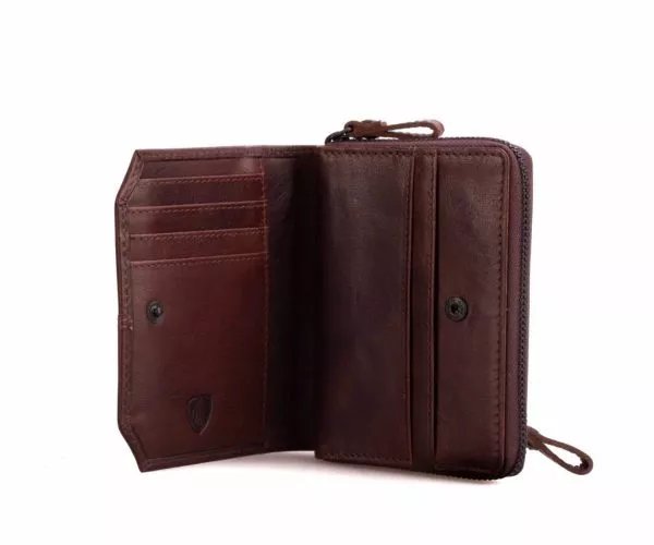 Spikes & Sparrow Spikes & Sparrow Leren RFID Portemonnee – Bo – Donkerbruin