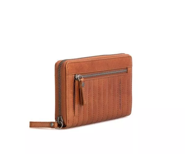 Spikes & Sparrow Spikes & Sparrow Leren RFID Portemonnee – Cora – Brandy Cognac