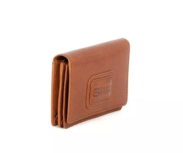 Spikes & Sparrow Spikes & Sparrow Leren RFID Portemonnee / Creditcardhouder – Quella – Brandy Cognac