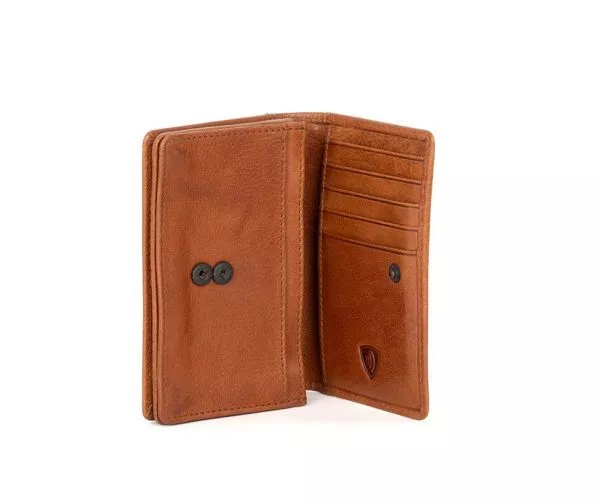 Spikes & Sparrow Spikes & Sparrow Leren RFID Portemonnee / Creditcardhouder – Quella – Brandy Cognac