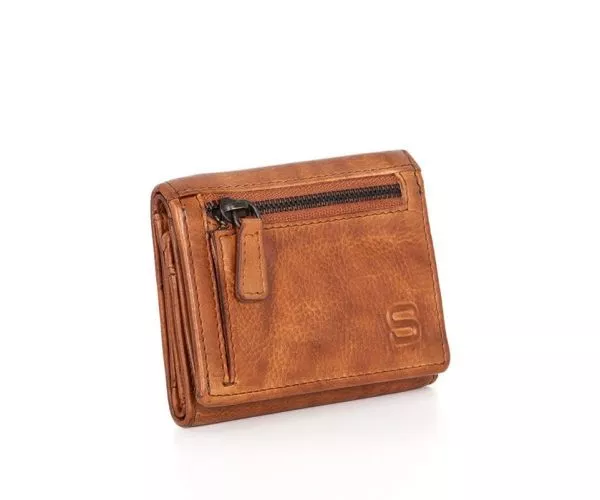 Spikes & Sparrow Spikes & Sparrow Leren RFID Portemonnee / Creditcardhouder – Mark – Brandy Cognac