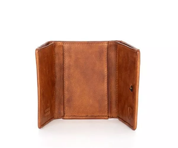 Spikes & Sparrow Spikes & Sparrow Leren RFID Portemonnee / Creditcardhouder – Mark – Brandy Cognac