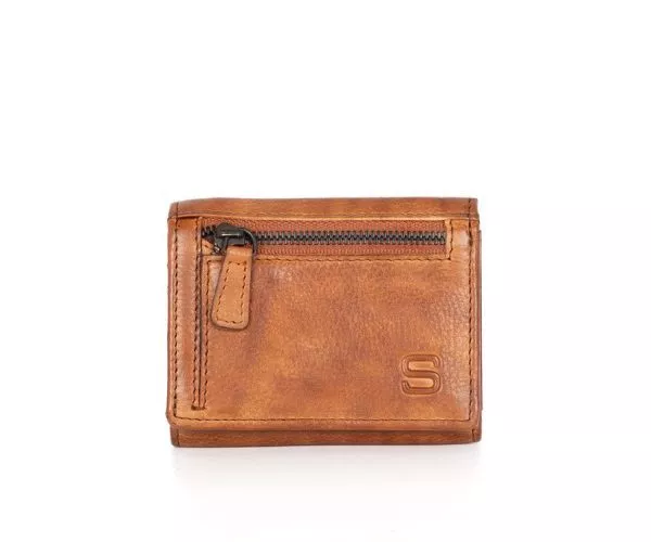 spikes & sparrow Spikes & Sparrow Leren RFID Portemonnee / Creditcardhouder – Mark – Brandy Cognac