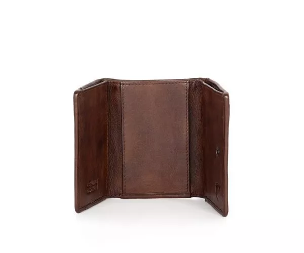 Spikes & Sparrow Spikes & Sparrow Leren RFID Portemonnee / Creditcardhouder – Mark – Donkerbruin