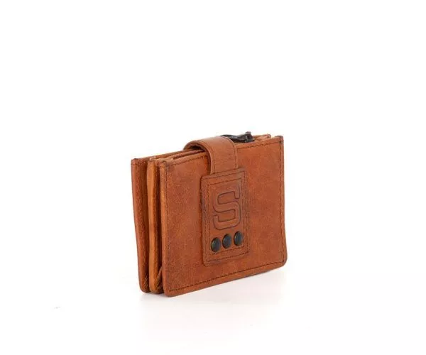 Spikes & Sparrow Spikes & Sparrow Leren RFID Portemonnee / Creditcardhouder – Leah – Brandy Cognac