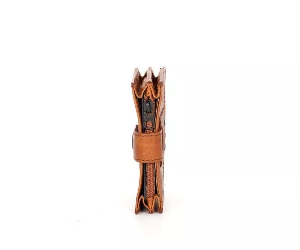 Spikes & Sparrow Spikes & Sparrow Leren RFID Portemonnee / Creditcardhouder – Leah – Brandy Cognac