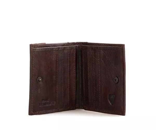 Spikes & Sparrow Spikes & Sparrow Leren RFID Portemonnee – Illinois – Donker Bruin