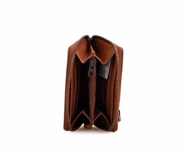 Spikes & Sparrow Spikes & Sparrow Leren RFID Portemonnee – Indiana – Brandy Cognac