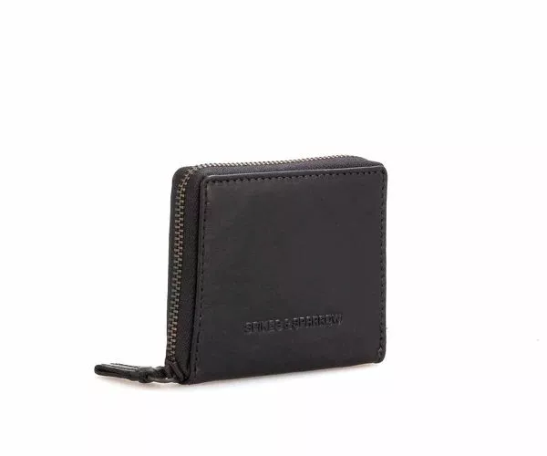 Spikes & Sparrow Spikes & Sparrow Leren RFID Portemonnee – Indiana – Zwart