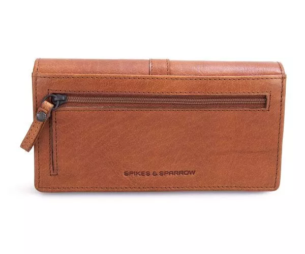 Spikes & Sparrow Spikes & Sparrow Leren RFID Portemonnee – Iowa – Brandy Cognac