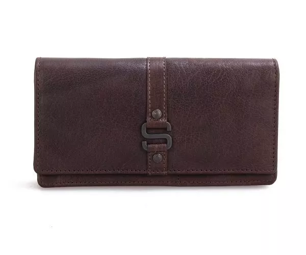 spikes & sparrow Spikes & Sparrow Leren RFID Portemonnee – Iowa – Donkerbruin