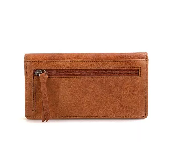 Spikes & Sparrow Spikes & Sparrow Leren RFID Portemonnee – Kentucky – Brandy Cognac