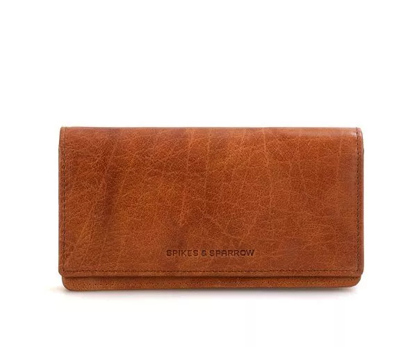spikes & sparrow Spikes & Sparrow Leren RFID Portemonnee – Kentucky – Brandy Cognac
