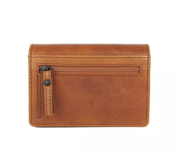 Spikes & Sparrow Spikes & Sparrow Leren RFID Portemonnee – Lorraine – Brandy Cognac