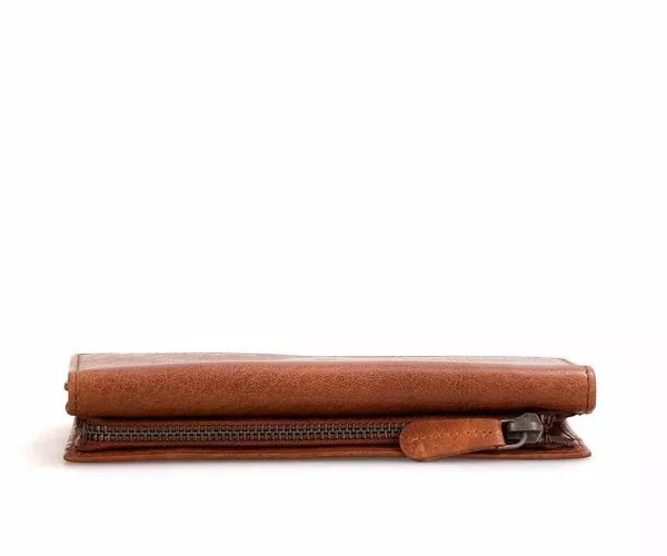 Spikes & Sparrow Spikes & Sparrow Leren RFID Portemonnee – Louisiana – Brandy Cognac