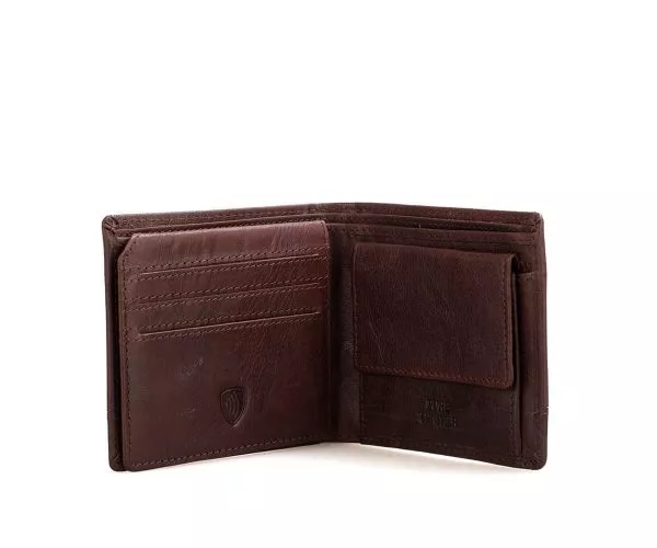 Spikes & Sparrow Spikes & Sparrow Leren RFID Portemonnee – Maine – Donkerbruin