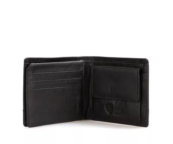 Spikes & Sparrow Spikes & Sparrow Leren RFID Portemonnee – Maine – Zwart