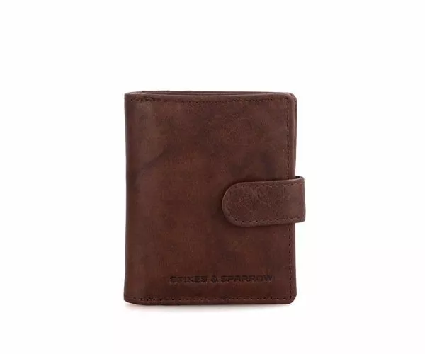 spikes & sparrow Spikes & Sparrow Leren RFID Portemonnee – Michigan – Donkerbruin