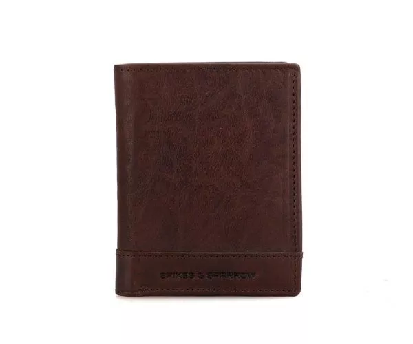 spikes & sparrow Spikes & Sparrow Leren RFID Portemonnee – Ohio – Donkerbruin