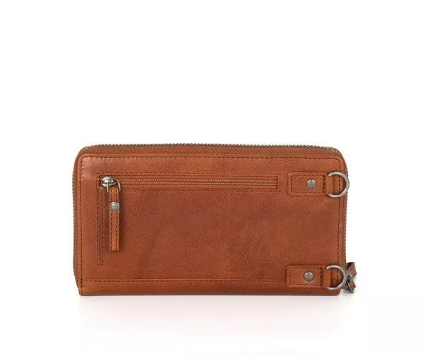 Spikes & Sparrow Spikes & Sparrow Leren RFID Portemonnee / Telefoonhouder – Mace – Brandy Cognac