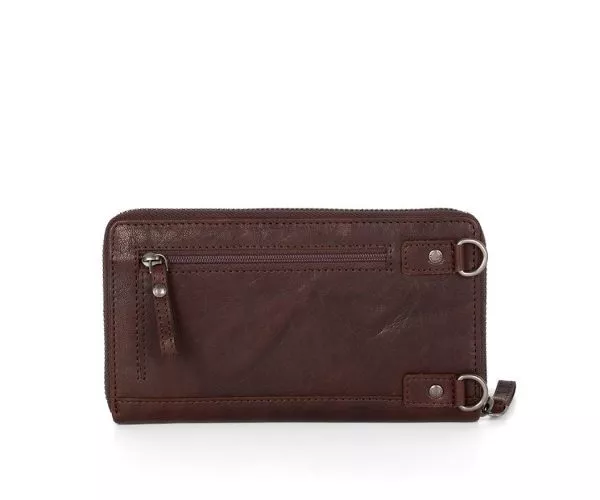 Spikes & Sparrow Spikes & Sparrow Leren RFID Portemonnee / Telefoonhouder – Mace – Donkerbruin