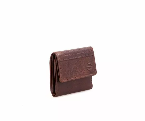 Spikes & Sparrow Spikes & Sparrow Leren RFID Portemonnee – Teton – Donkerbruin