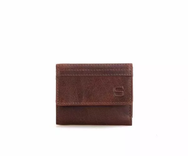 spikes & sparrow Spikes & Sparrow Leren RFID Portemonnee – Teton – Donkerbruin