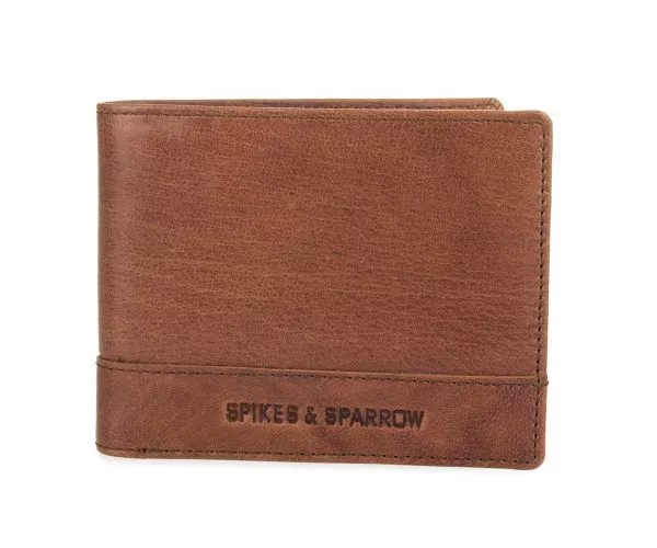 spikes & sparrow Spikes & Sparrow Leren RFID Portemonnee – Wesson – Brandy Cognac