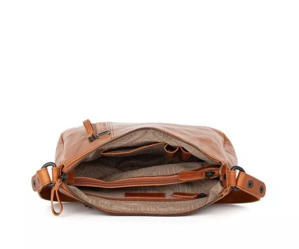 Spikes & Sparrow Spikes & Sparrow Leren Schoudertas – Alexi – Brandy Cognac