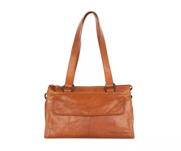 spikes & sparrow Spikes & Sparrow Leren Schoudertas – Amity – Brandy Cognac