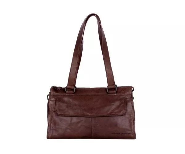 spikes & sparrow Spikes & Sparrow Leren Schoudertas – Amity – Donkerbruin