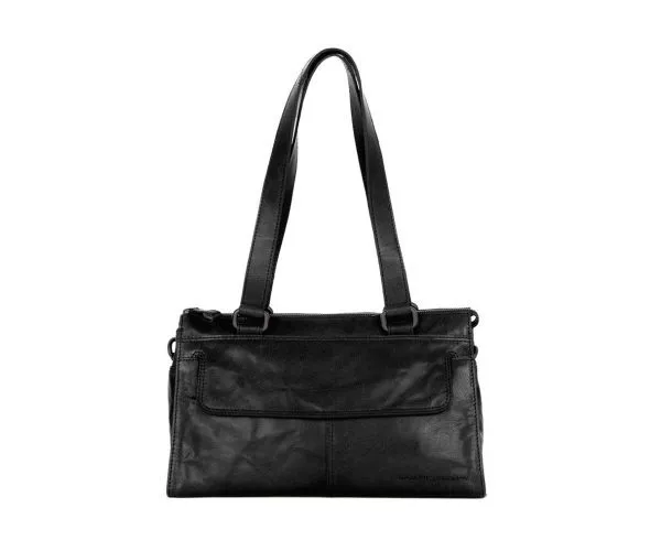 spikes & sparrow Spikes & Sparrow Leren Schoudertas – Amity – Zwart