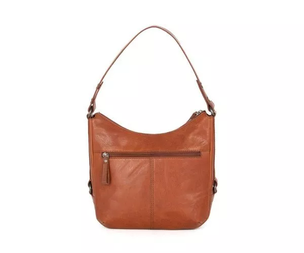 Spikes & Sparrow Spikes & Sparrow Leren Schoudertas – Candee – Brandy Cognac